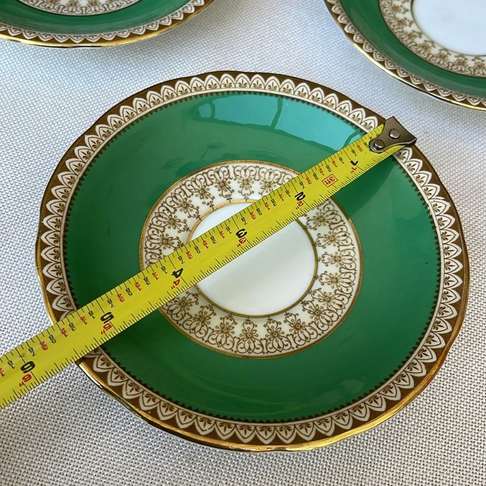 Elegant vintage Aynsley Green and Gold Decorative Plates